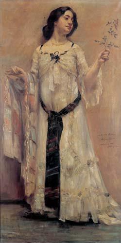 Lovis Corinth Portrait of Charlotte Berend-Corinth in a white dress China oil painting art